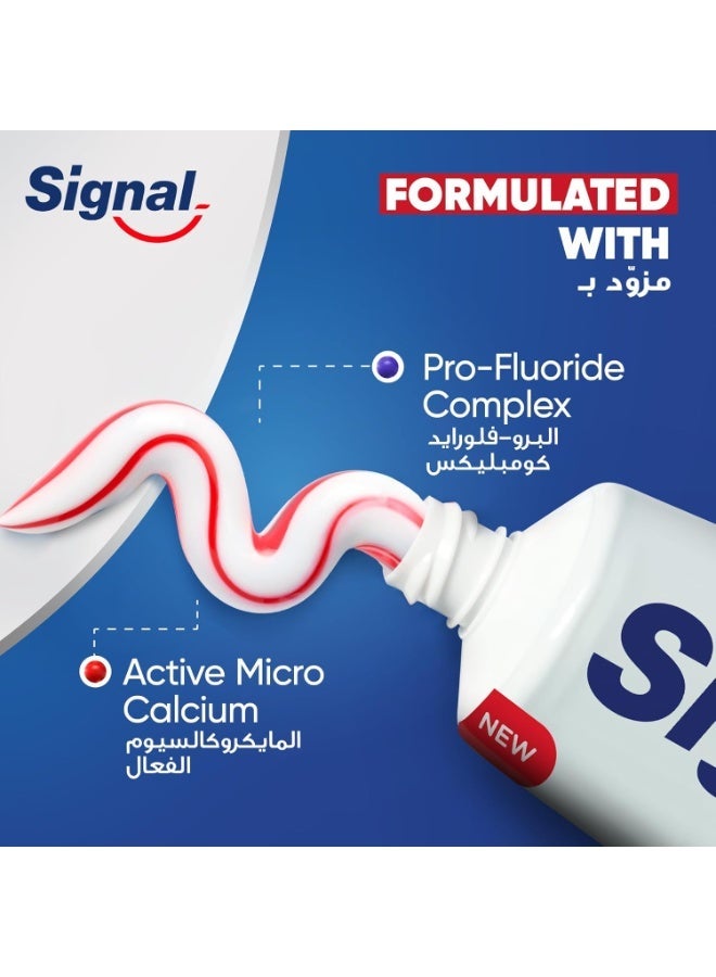 SIGNAL Fluoride Toothpaste, for fresh breath, Cavity Fighter, tooth paste for 10x stronger teeth, 75ml x 4 - Image 5